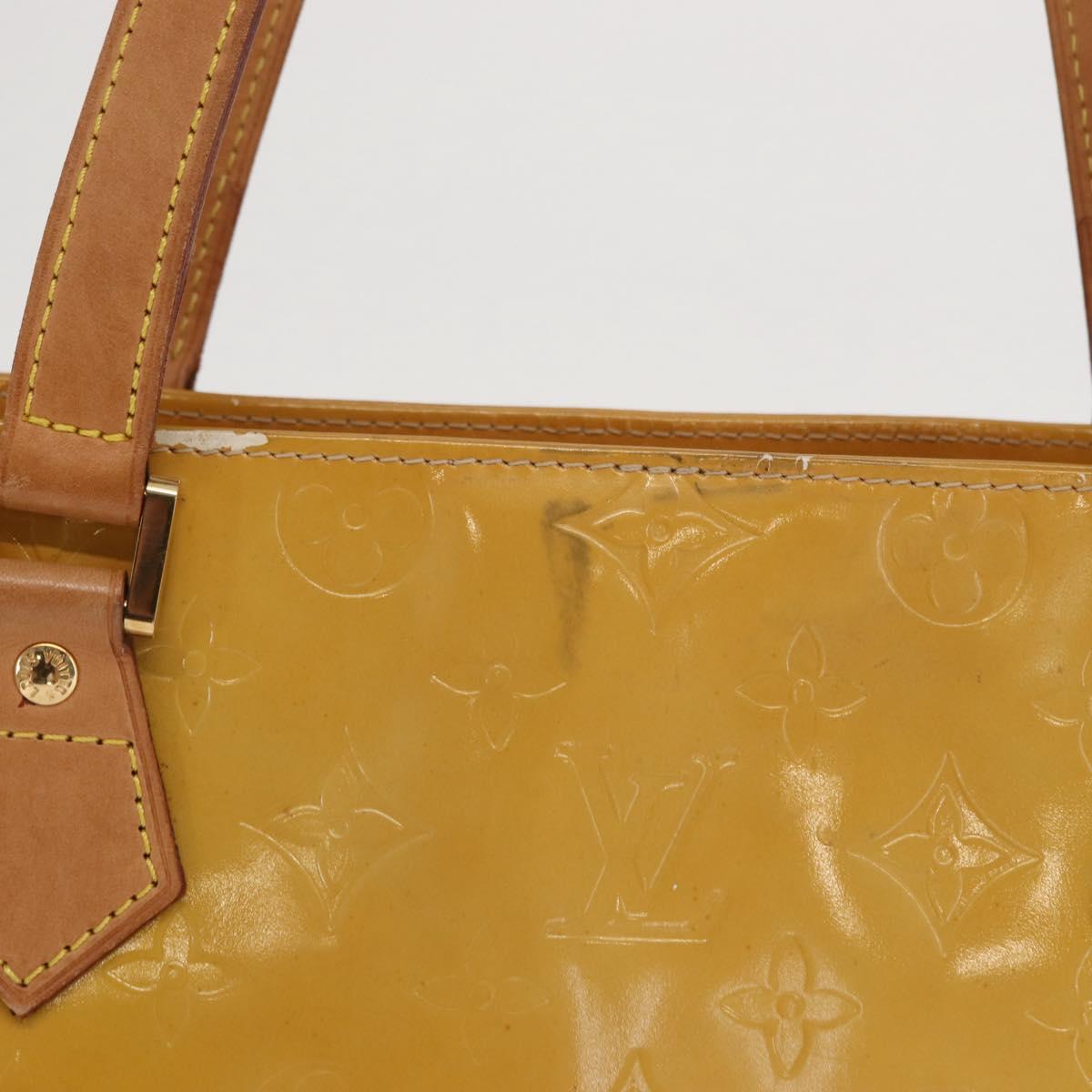 LOUIS VUITTON Monogram Vernis Houston Hand Bag Beige M91004 LV Auth ep13296