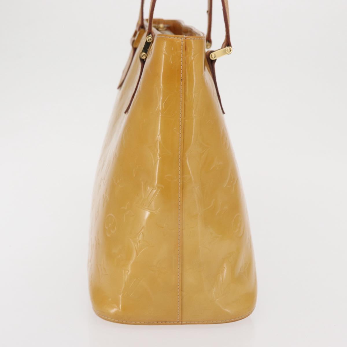 LOUIS VUITTON Monogram Vernis Houston Hand Bag Beige M91004 LV Auth ep13296