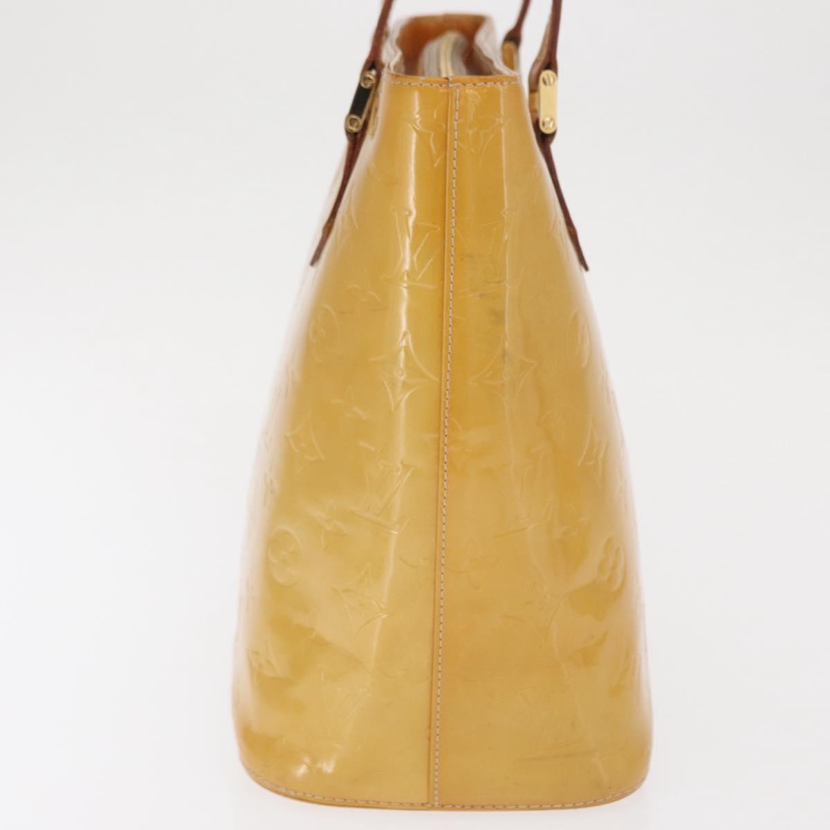 LOUIS VUITTON Monogram Vernis Houston Hand Bag Beige M91004 LV Auth ep13296