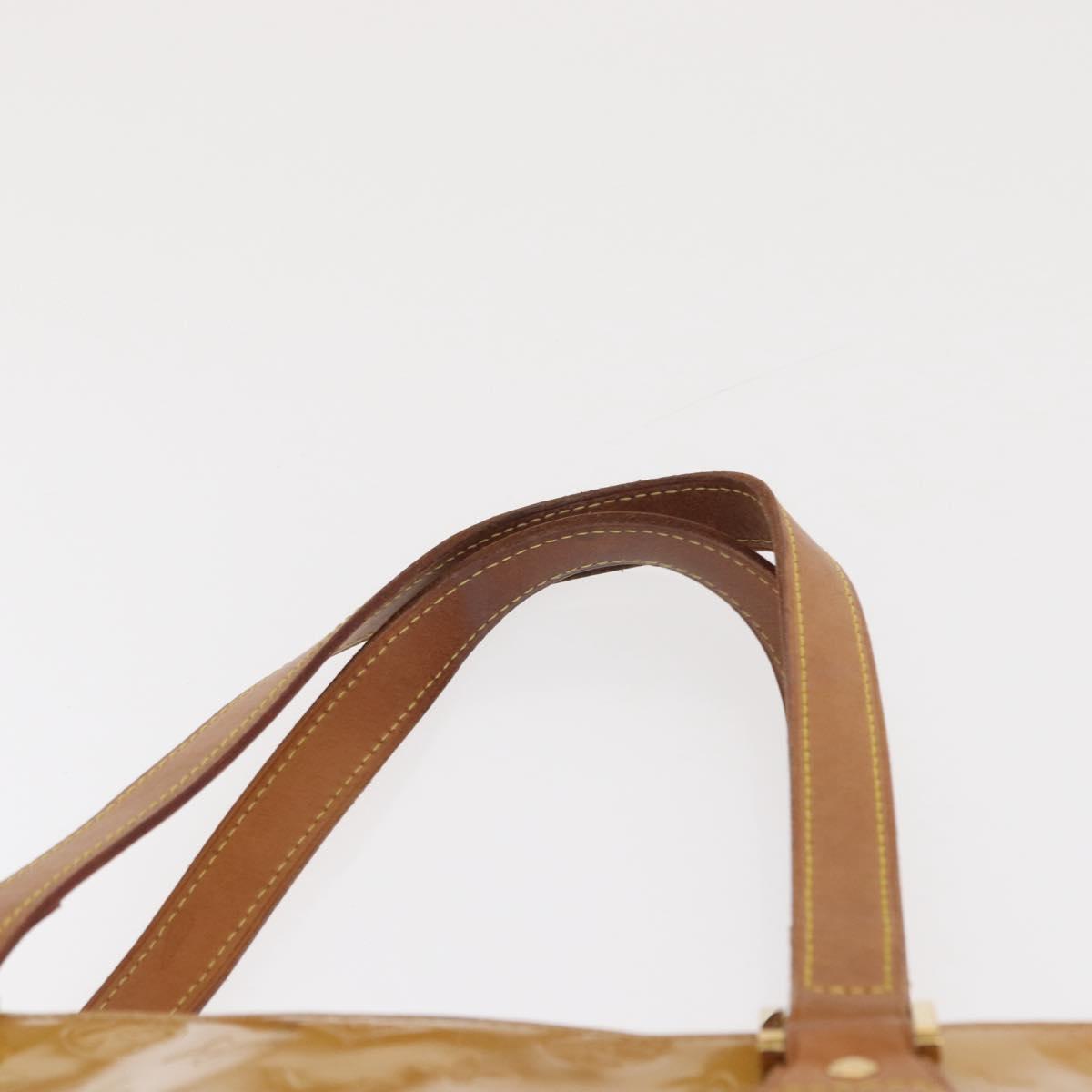 LOUIS VUITTON Monogram Vernis Houston Hand Bag Beige M91004 LV Auth ep13296