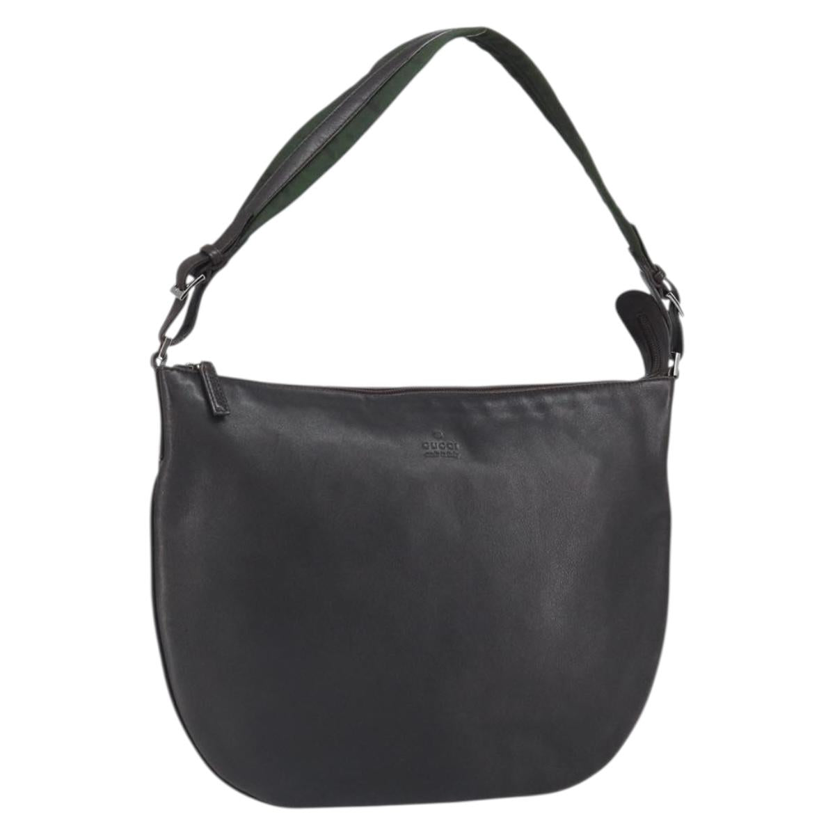 GUCCI GG Canvas Shoulder Bag Black Silver 001 1206 Auth ep13300