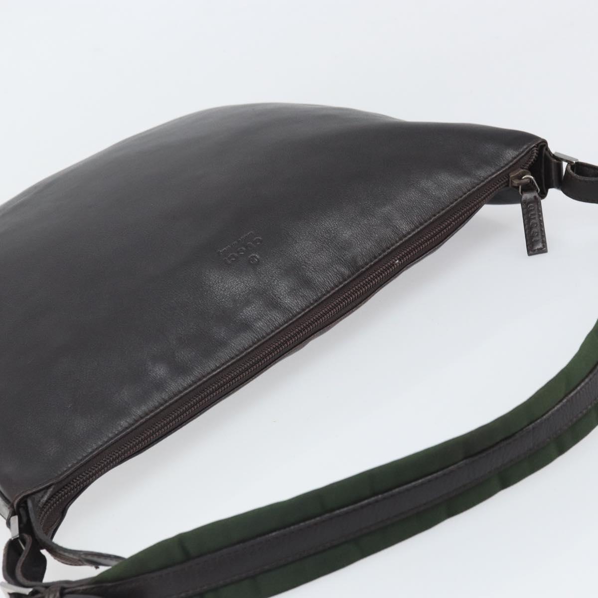 GUCCI GG Canvas Shoulder Bag Black Silver 001 1206 Auth ep13300