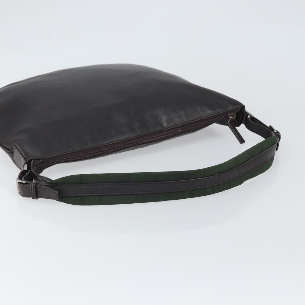 GUCCI GG Canvas Shoulder Bag Black Silver 001 1206 Auth ep13300