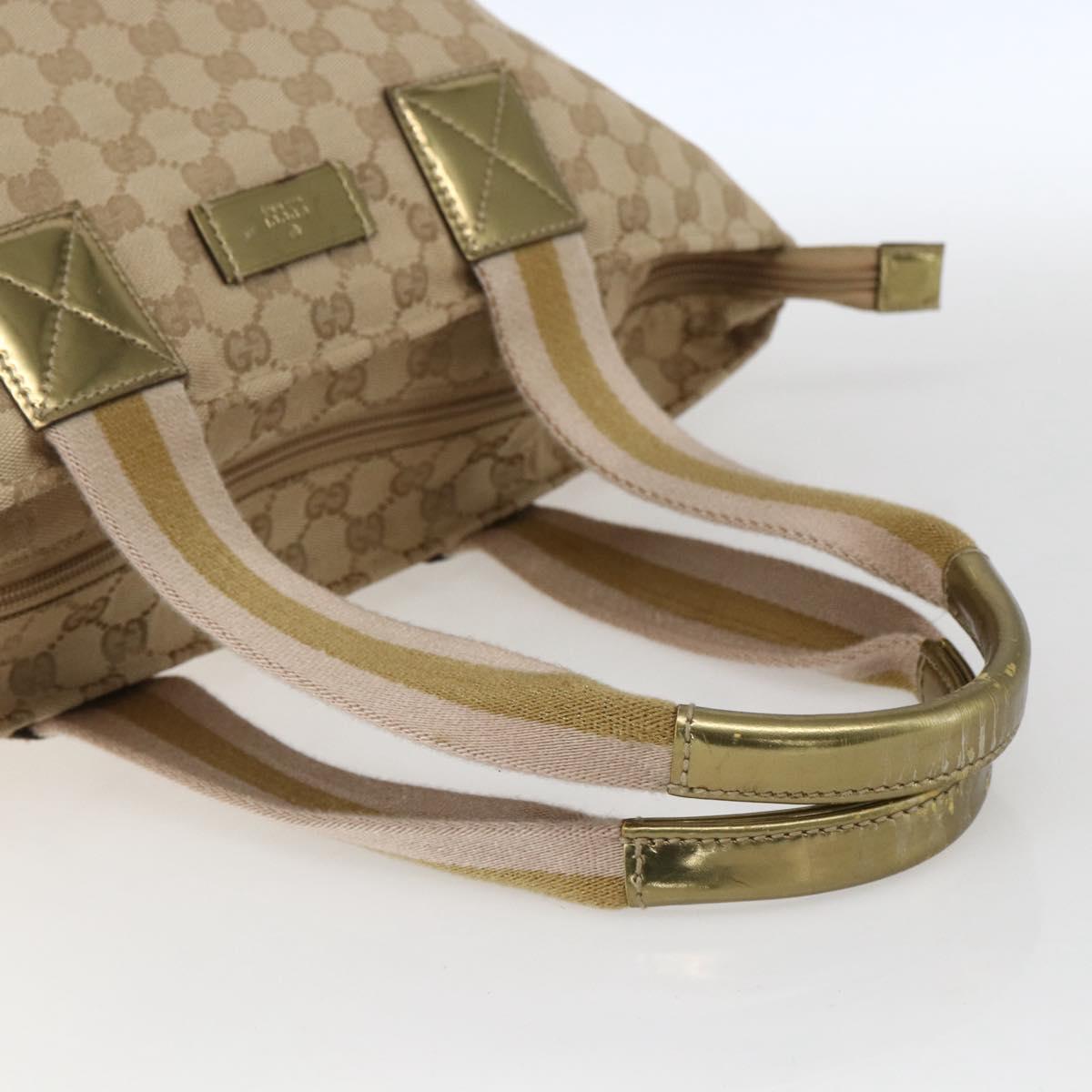GUCCI GG Canvas Sherry Line Tote Bag Beige Pink 131231 Auth ep13301