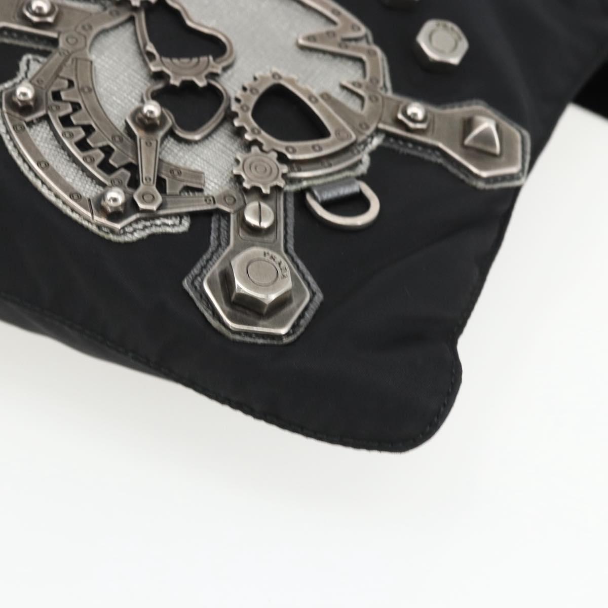 PRADA Shoulder Bag Nylon Black Silver Auth ep13306V