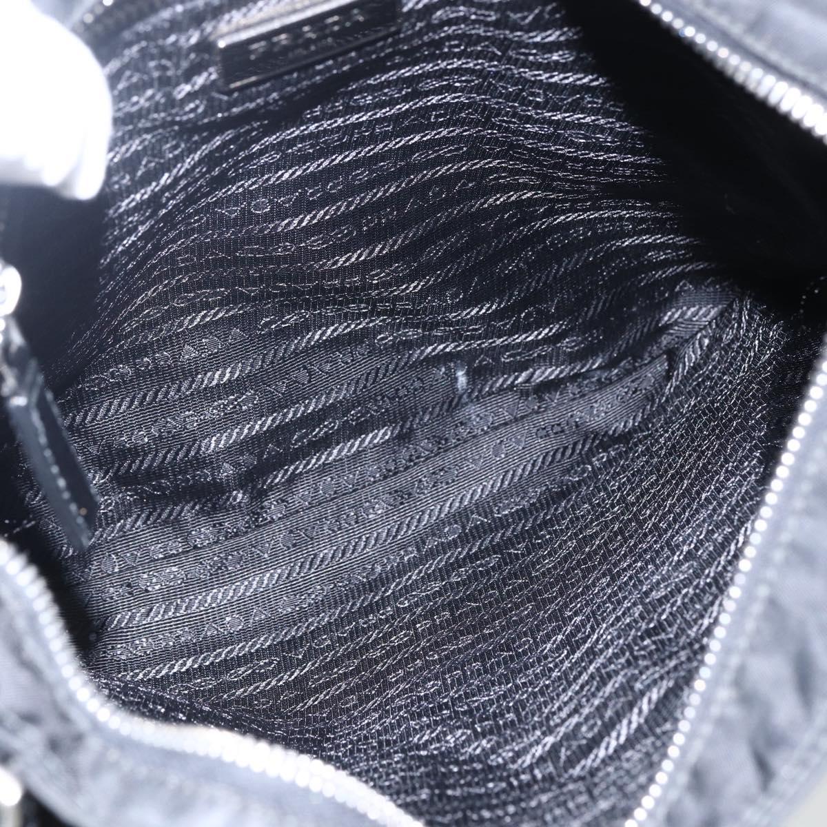 PRADA Shoulder Bag Nylon Black Silver Auth ep13306V