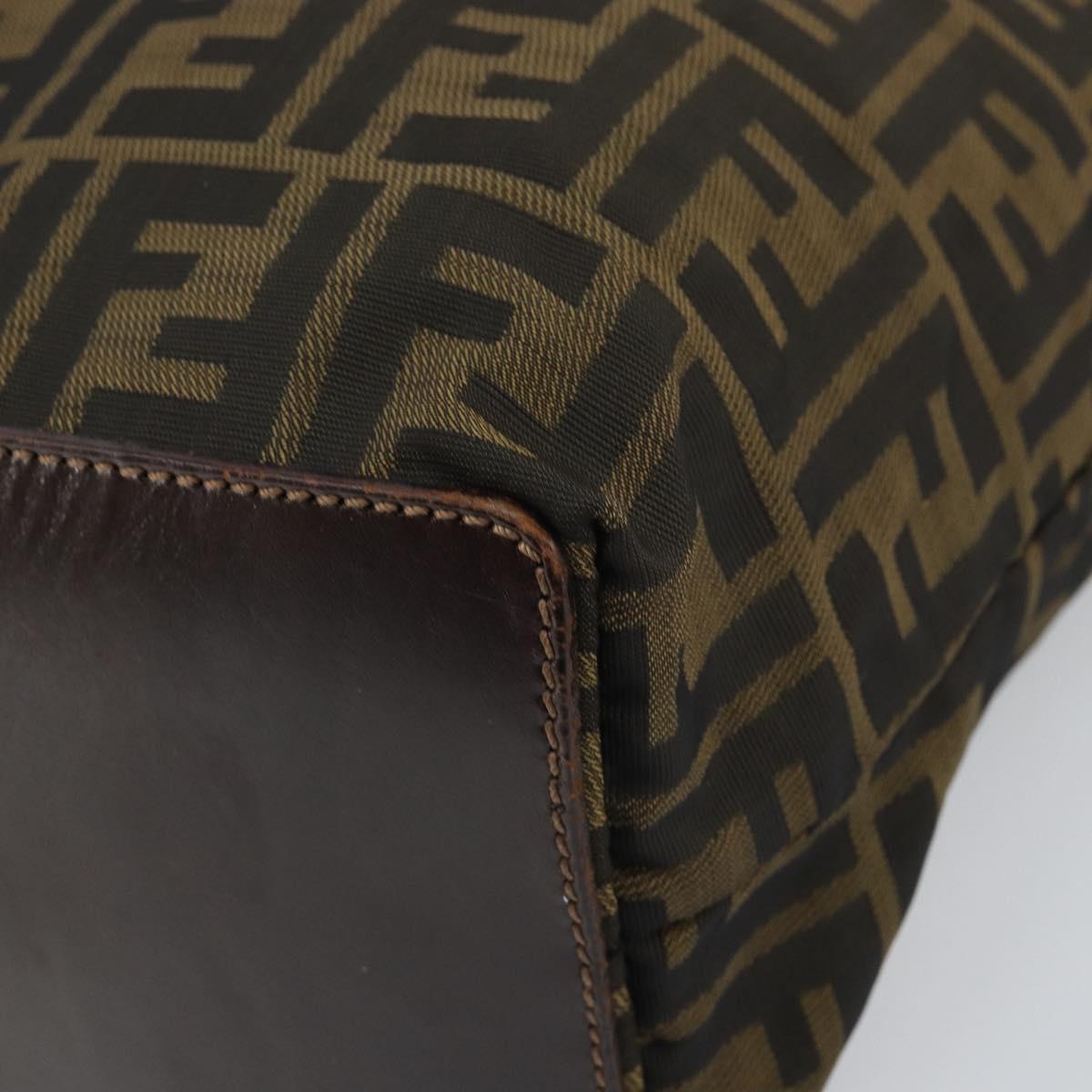 FENDI Zucca Canvas Hand Bag Black Brown Auth ep13307
