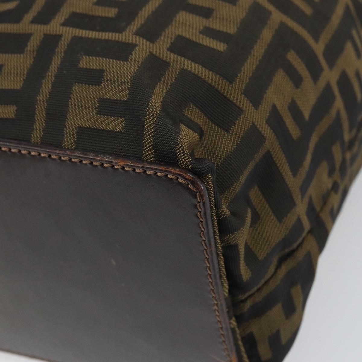 FENDI Zucca Canvas Hand Bag Black Brown Auth ep13307