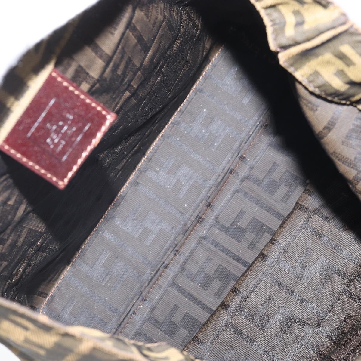 FENDI Zucca Canvas Hand Bag Black Brown Auth ep13307