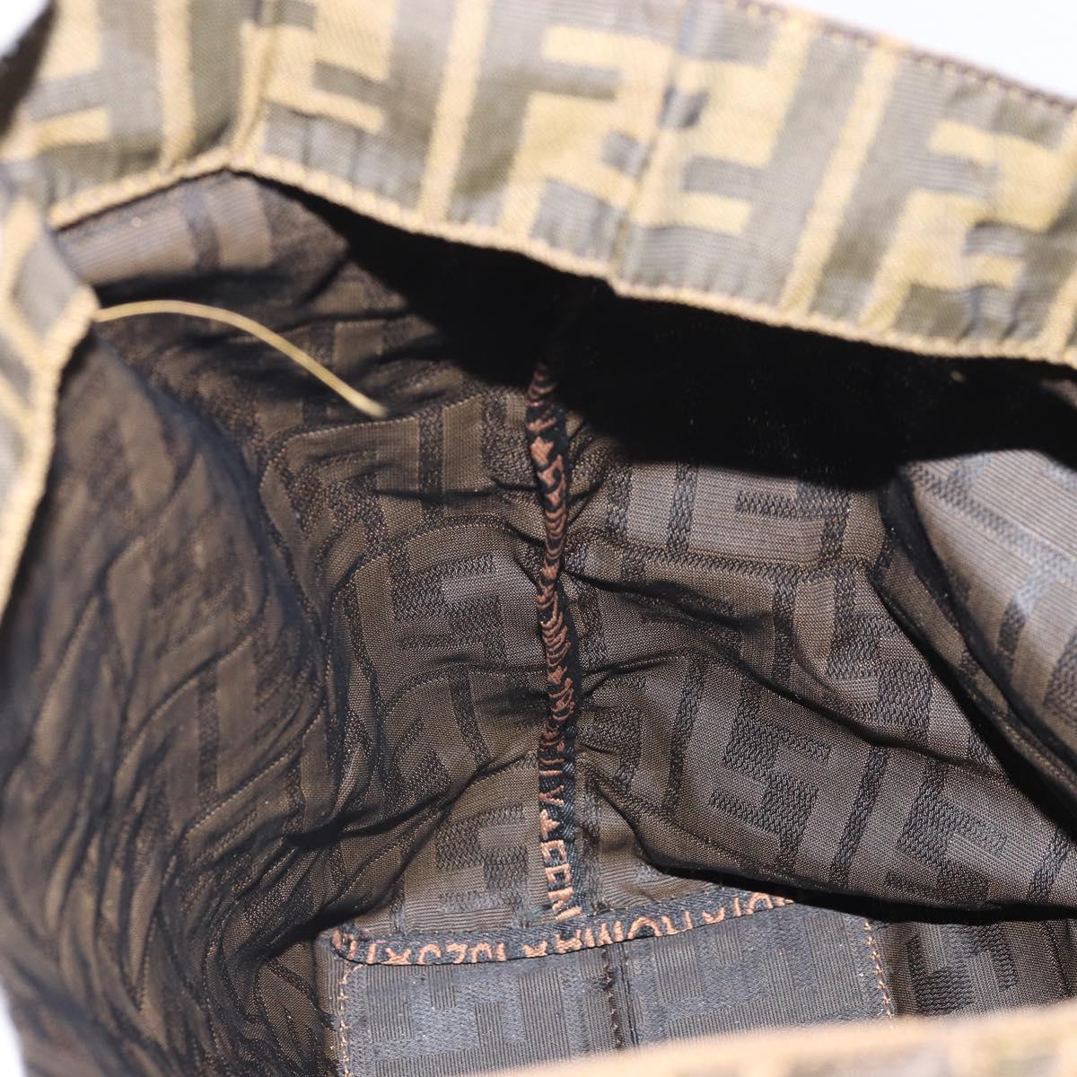 FENDI Zucca Canvas Hand Bag Black Brown Auth ep13307