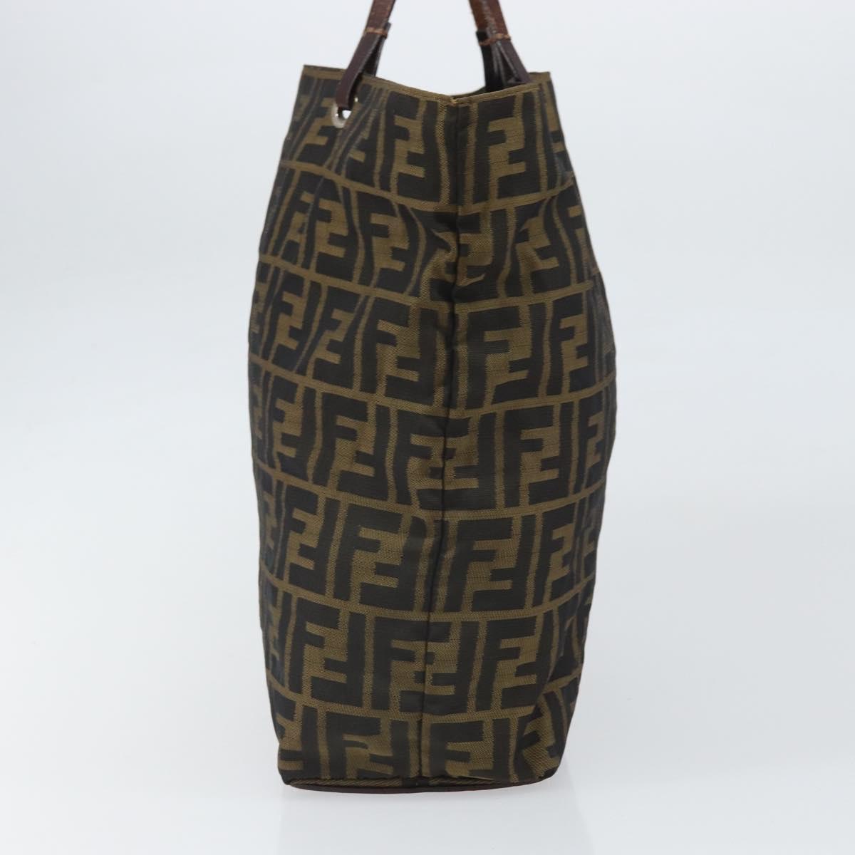 FENDI Zucca Canvas Hand Bag Black Brown Auth ep13307