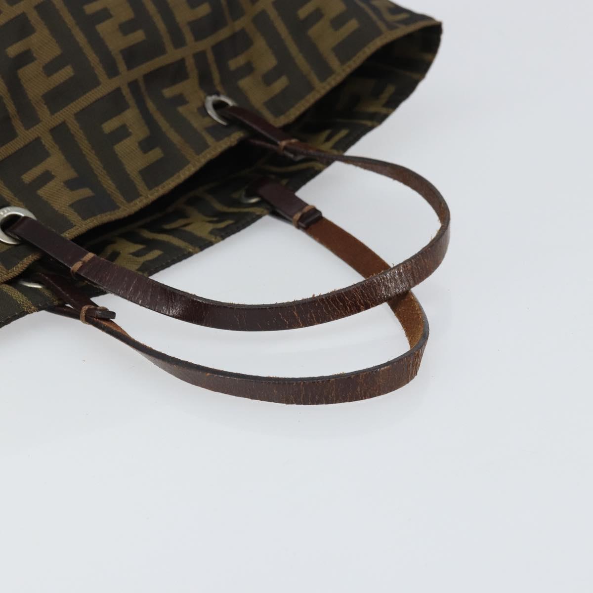 FENDI Zucca Canvas Hand Bag Black Brown Auth ep13307