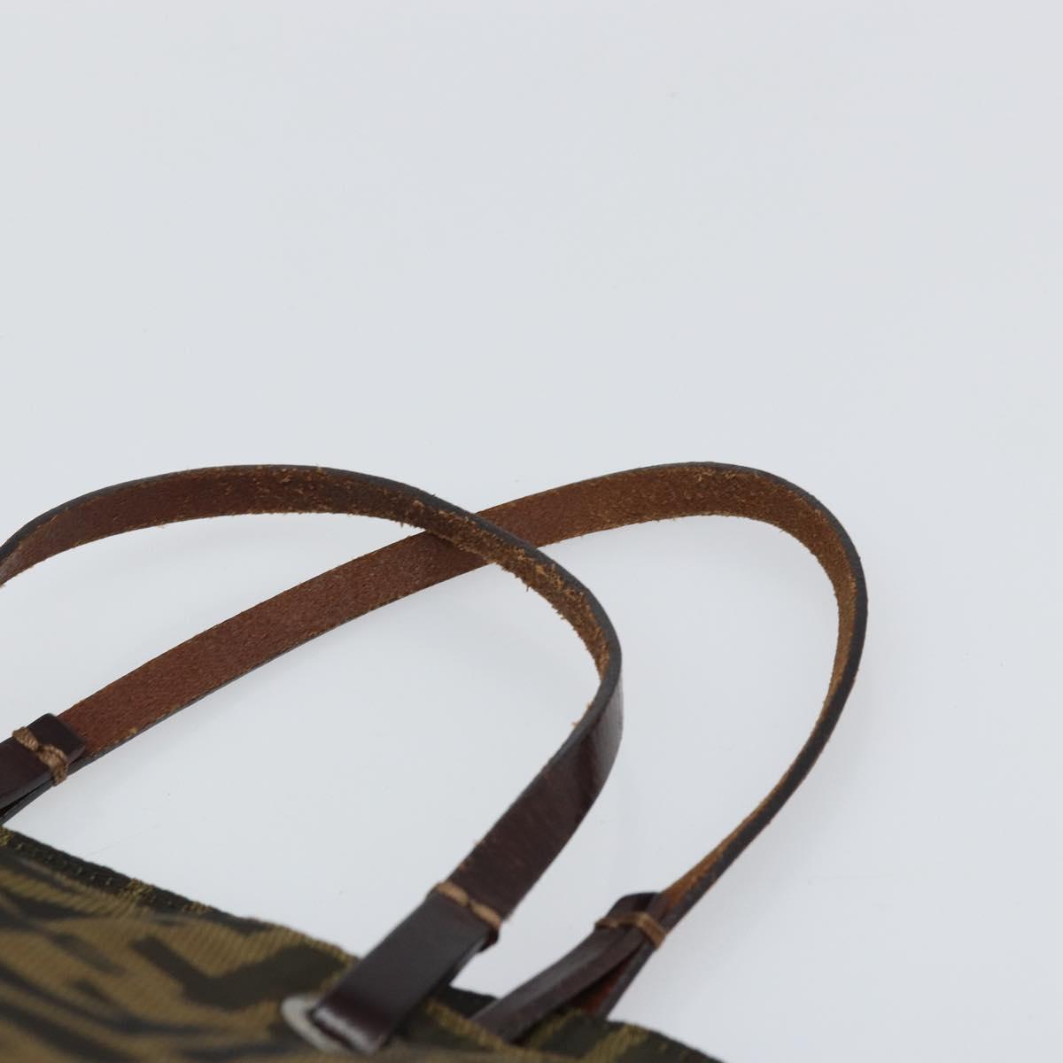 FENDI Zucca Canvas Hand Bag Black Brown Auth ep13307