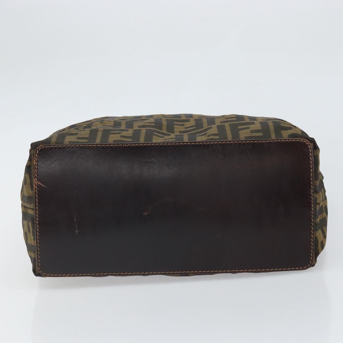 FENDI Zucca Canvas Hand Bag Black Brown Auth ep13307