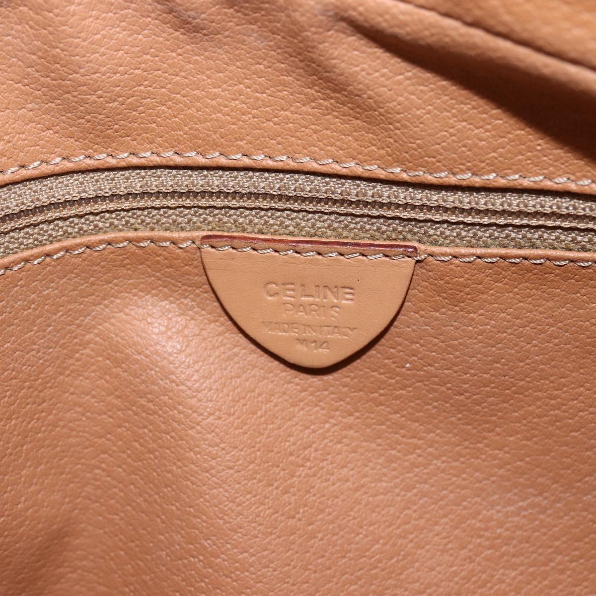 CELINE Macadam Canvas Shoulder Bag PVC Leather Brown Gold Auth ep13312