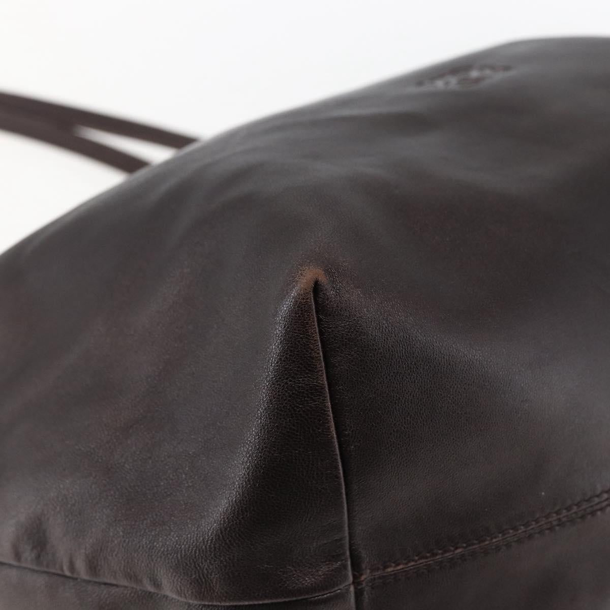LOEWE Tote Bag Leather Brown Gold Auth ep13313