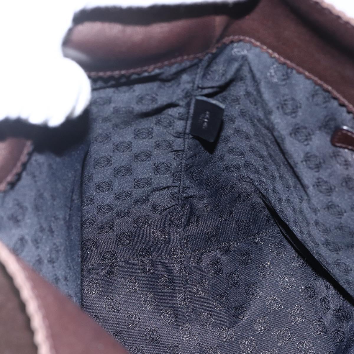 LOEWE Tote Bag Leather Brown Gold Auth ep13313