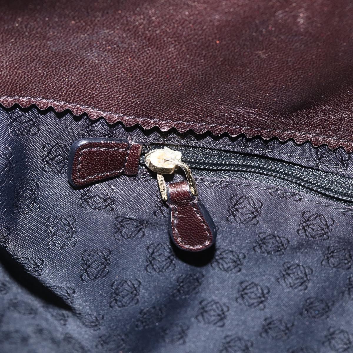 LOEWE Tote Bag Leather Brown Gold Auth ep13313