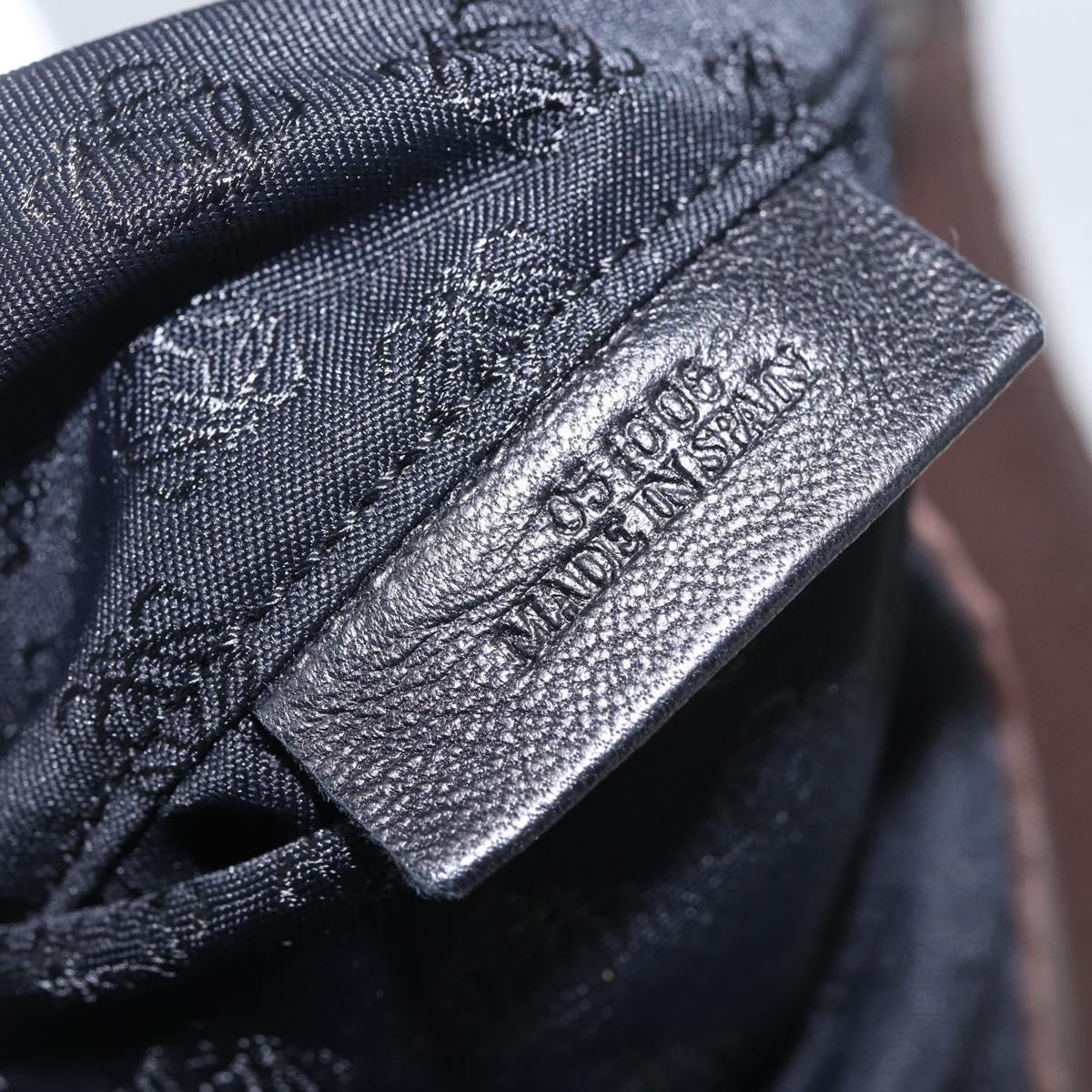 LOEWE Tote Bag Leather Brown Gold Auth ep13313