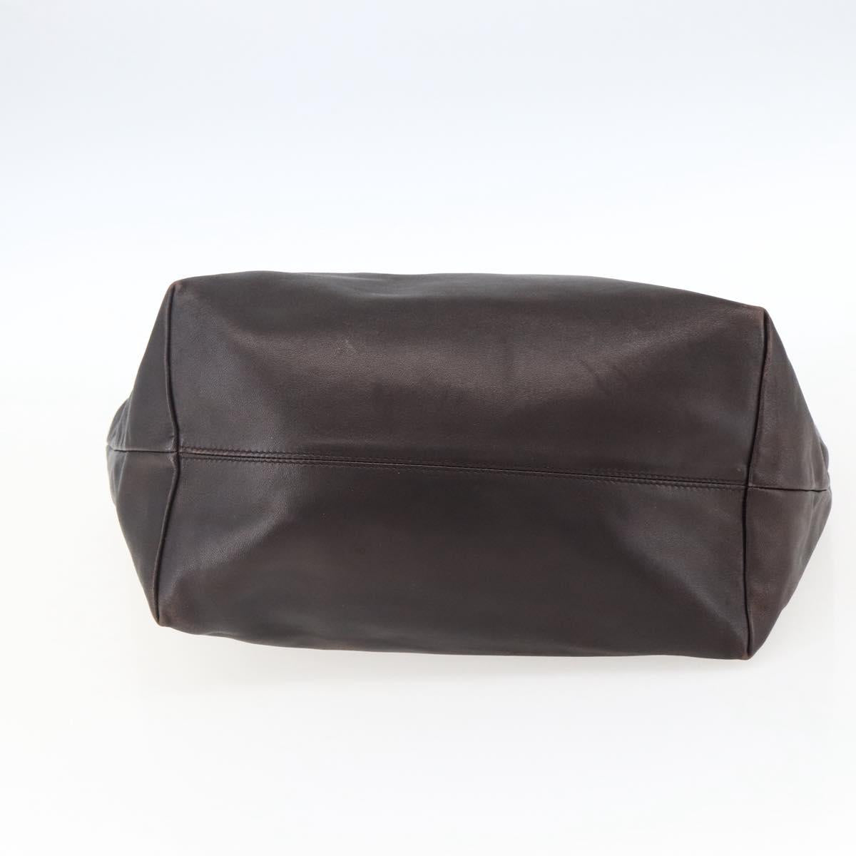 LOEWE Tote Bag Leather Brown Gold Auth ep13313