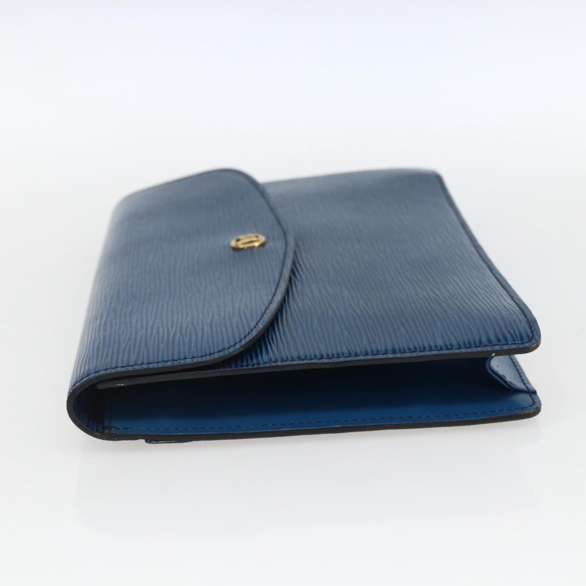 LOUIS VUITTON Epi Montaigne 27 Clutch Bag Blue M52655 LV Auth ep13321
