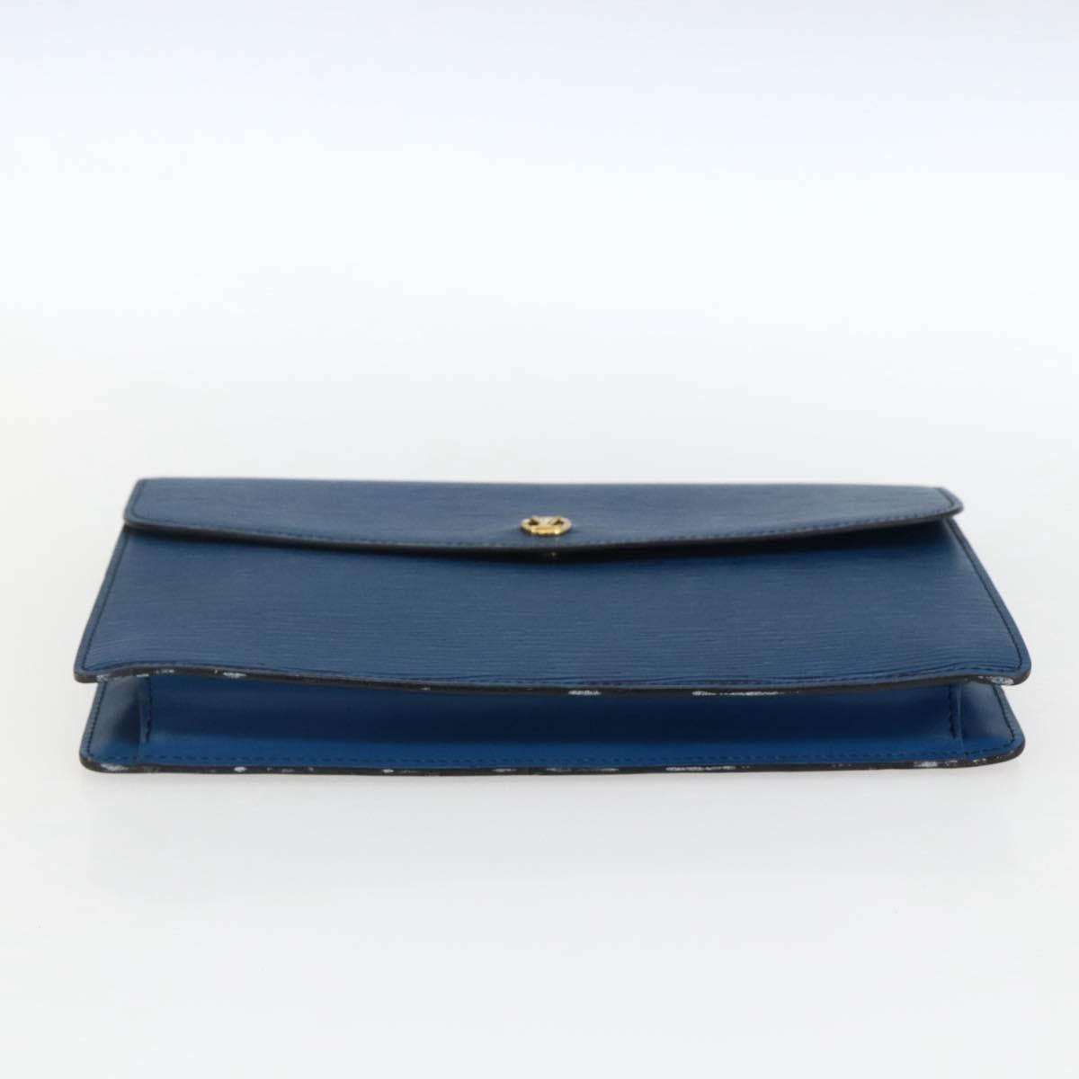 LOUIS VUITTON Epi Montaigne 27 Clutch Bag Blue M52655 LV Auth ep13321