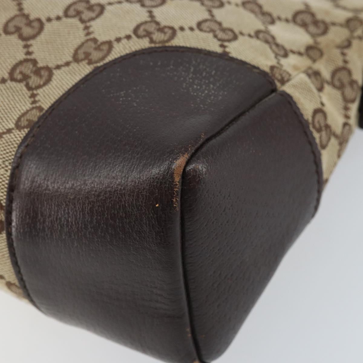 GUCCI GG Canvas Shoulder Bag Beige Silver 114273 Auth ep13324