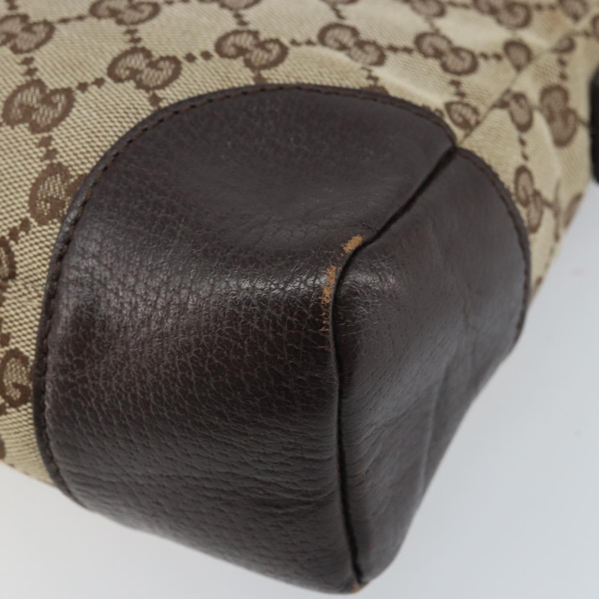 GUCCI GG Canvas Shoulder Bag Beige Silver 114273 Auth ep13324