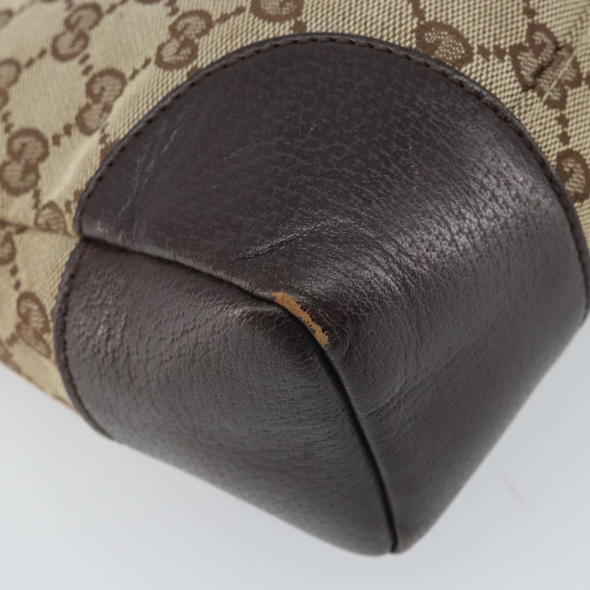 GUCCI GG Canvas Shoulder Bag Beige Silver 114273 Auth ep13324