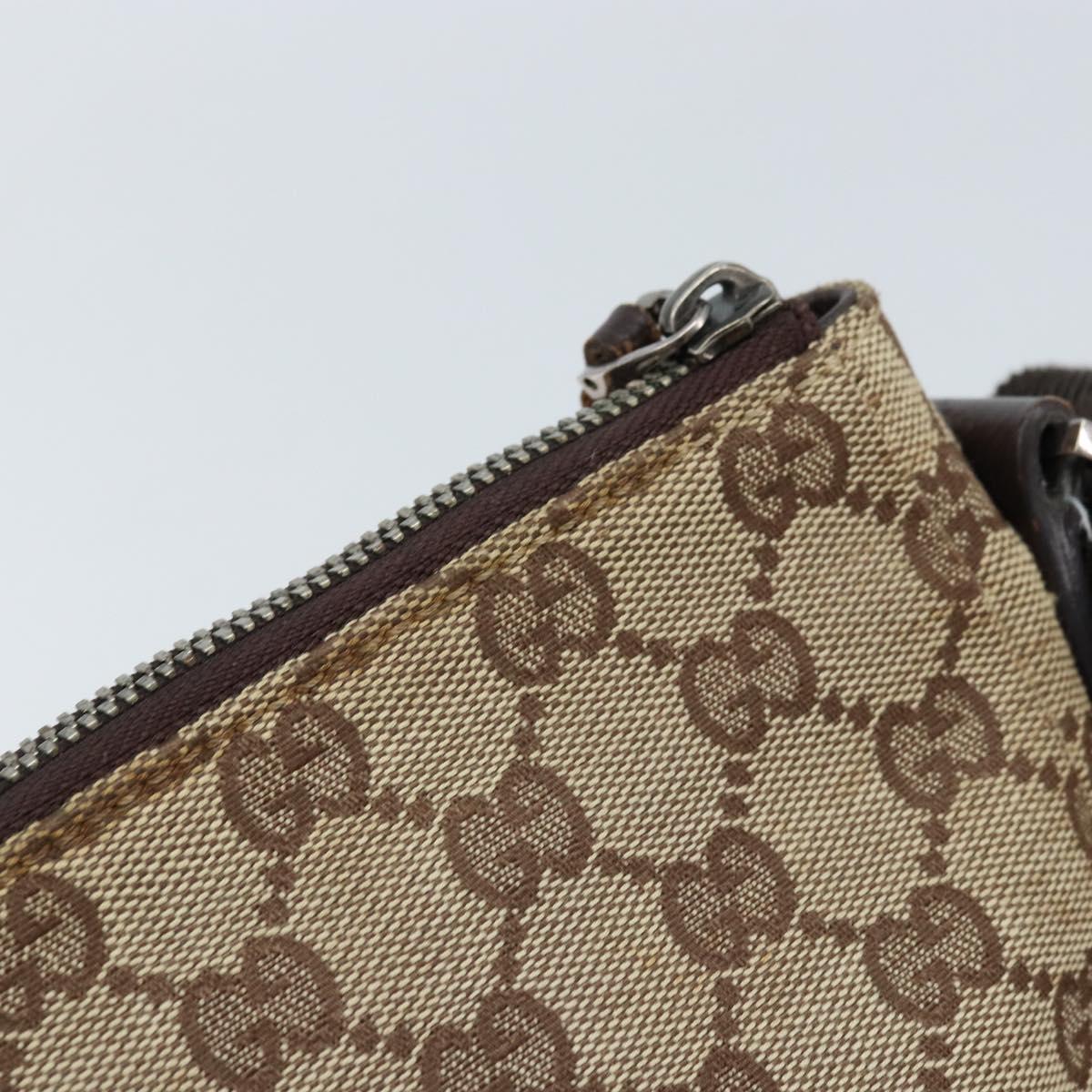 GUCCI GG Canvas Shoulder Bag Beige Silver 114273 Auth ep13324
