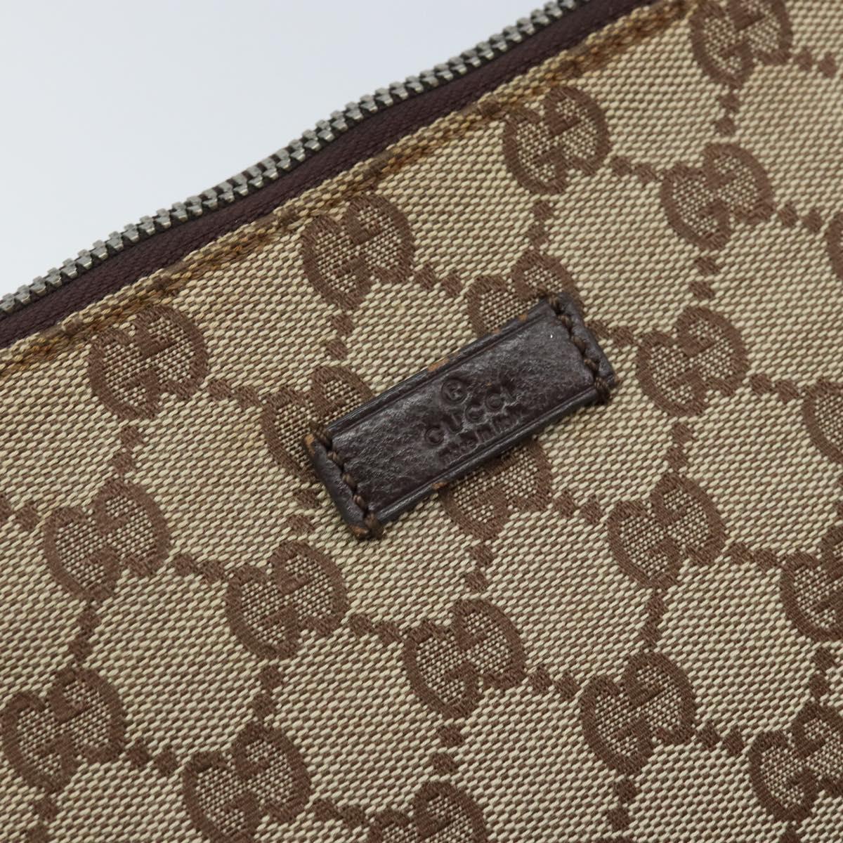 GUCCI GG Canvas Shoulder Bag Beige Silver 114273 Auth ep13324