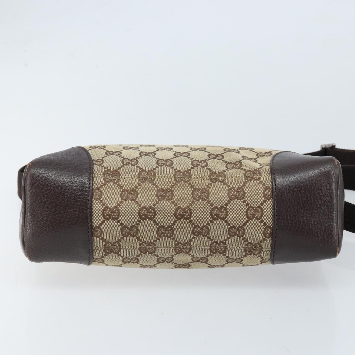 GUCCI GG Canvas Shoulder Bag Beige Silver 114273 Auth ep13324
