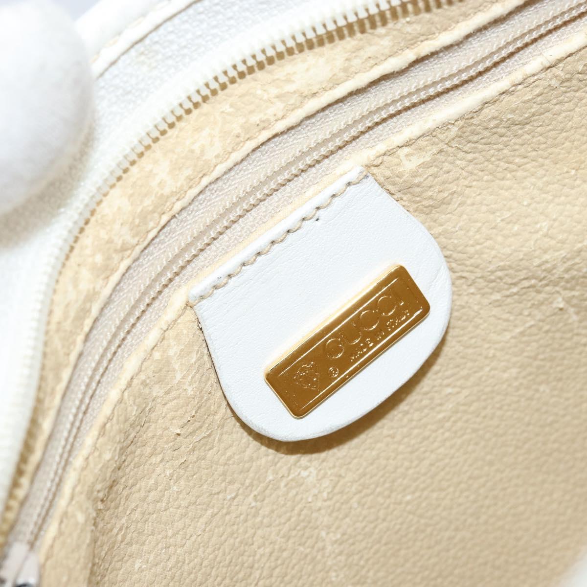 GUCCI Micro GG Supreme Shoulder Bag PVC White Gold Auth ep13326