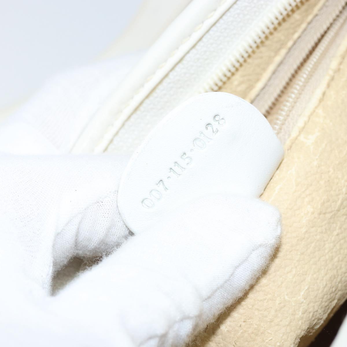 GUCCI Micro GG Supreme Shoulder Bag PVC White Gold Auth ep13326