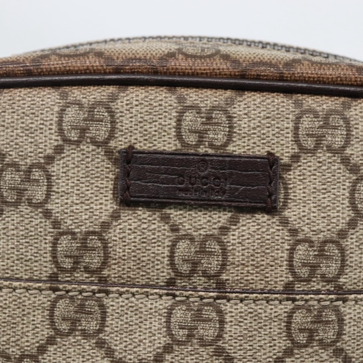 GUCCI GG Supreme Shoulder Bag PVC Beige Silver 122754 Auth ep13334