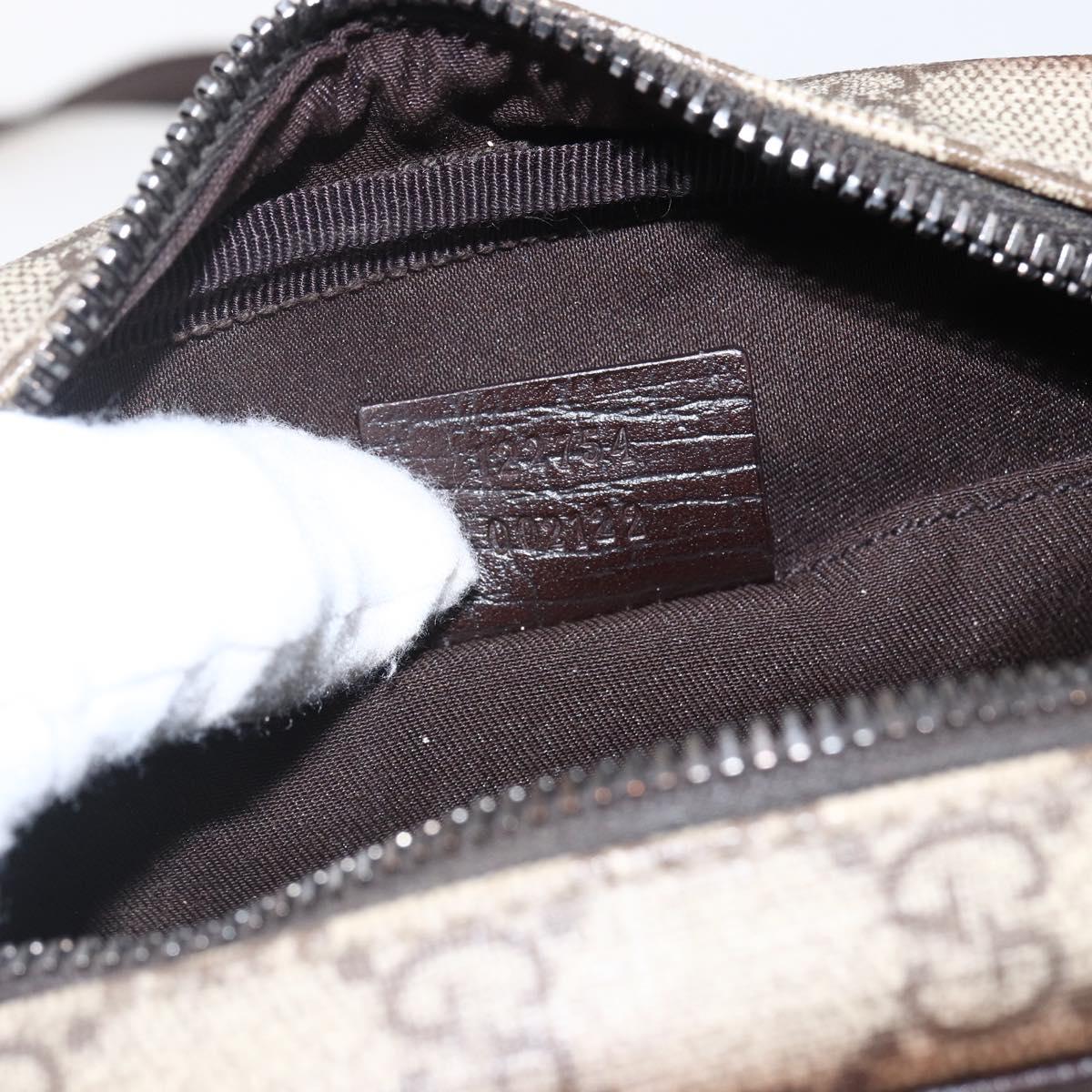 GUCCI GG Supreme Shoulder Bag PVC Beige Silver 122754 Auth ep13334
