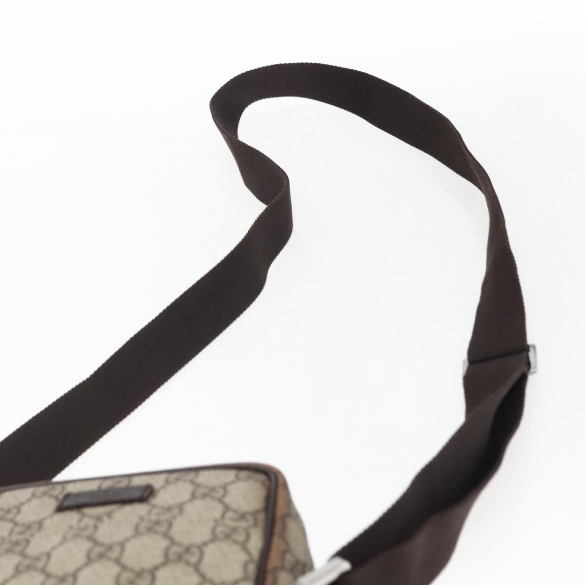 GUCCI GG Supreme Shoulder Bag PVC Beige Silver 122754 Auth ep13334