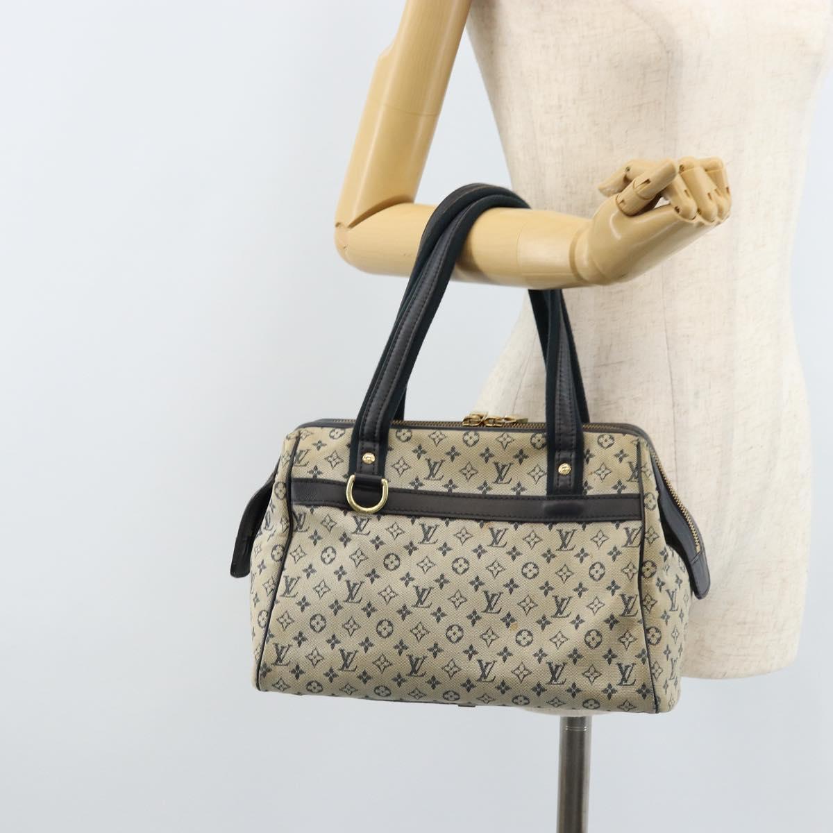 LOUIS VUITTON Monogram Mini Josephine PM Hand Bag Blue M92049 LV Auth ep13340