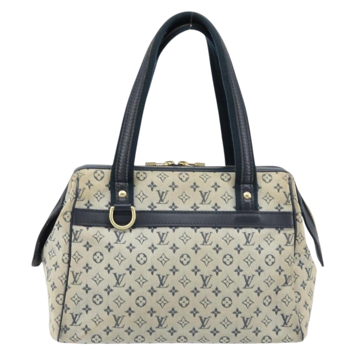 LOUIS VUITTON Monogram Mini Josephine PM Hand Bag Blue M92049 LV Auth ep13340