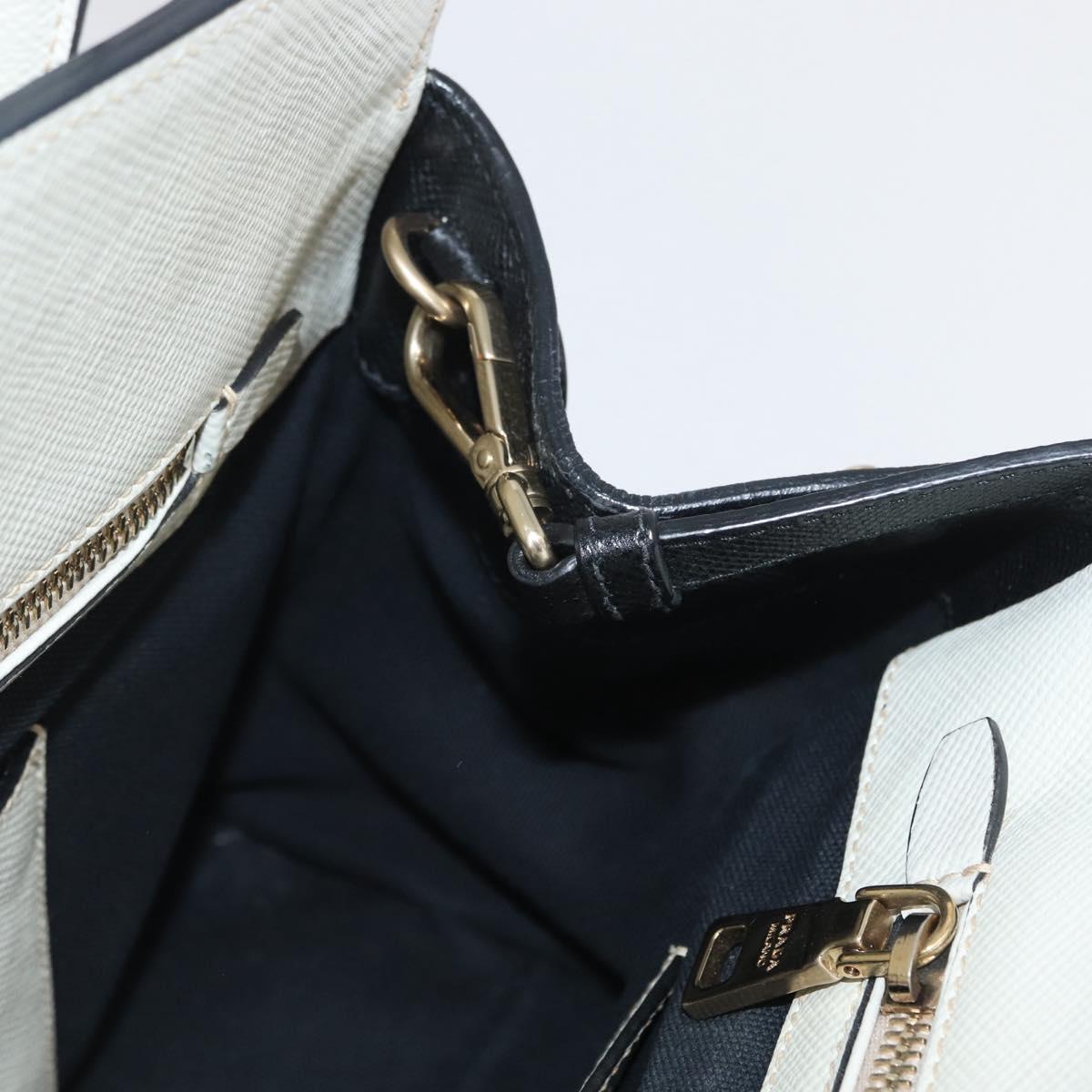 PRADA Hand Bag Canvas 2way Black Gold Auth ep13345