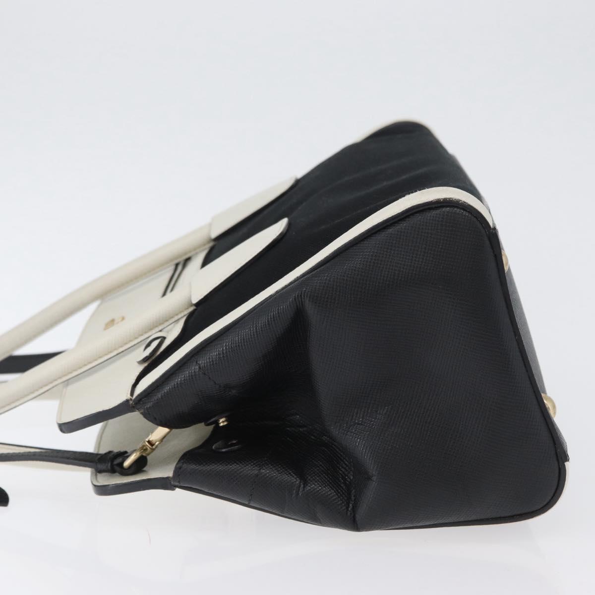 PRADA Hand Bag Canvas 2way Black Gold Auth ep13345