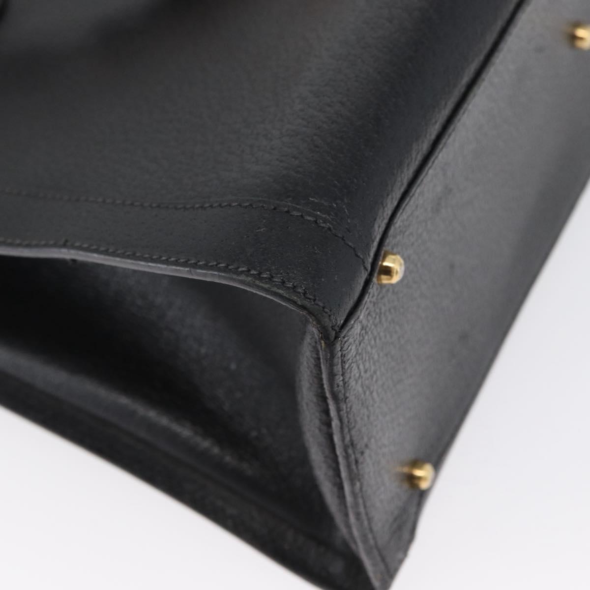 GUCCI Bamboo Tote Bag Leather Black Gold 002 0260 Auth ep13352