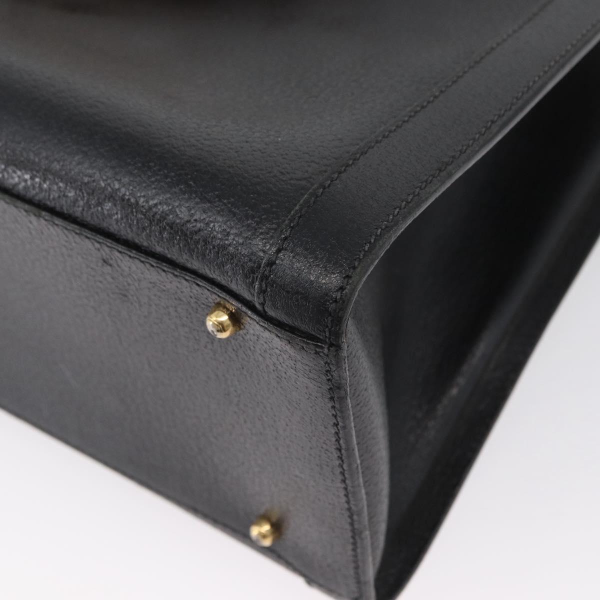 GUCCI Bamboo Tote Bag Leather Black Gold 002 0260 Auth ep13352