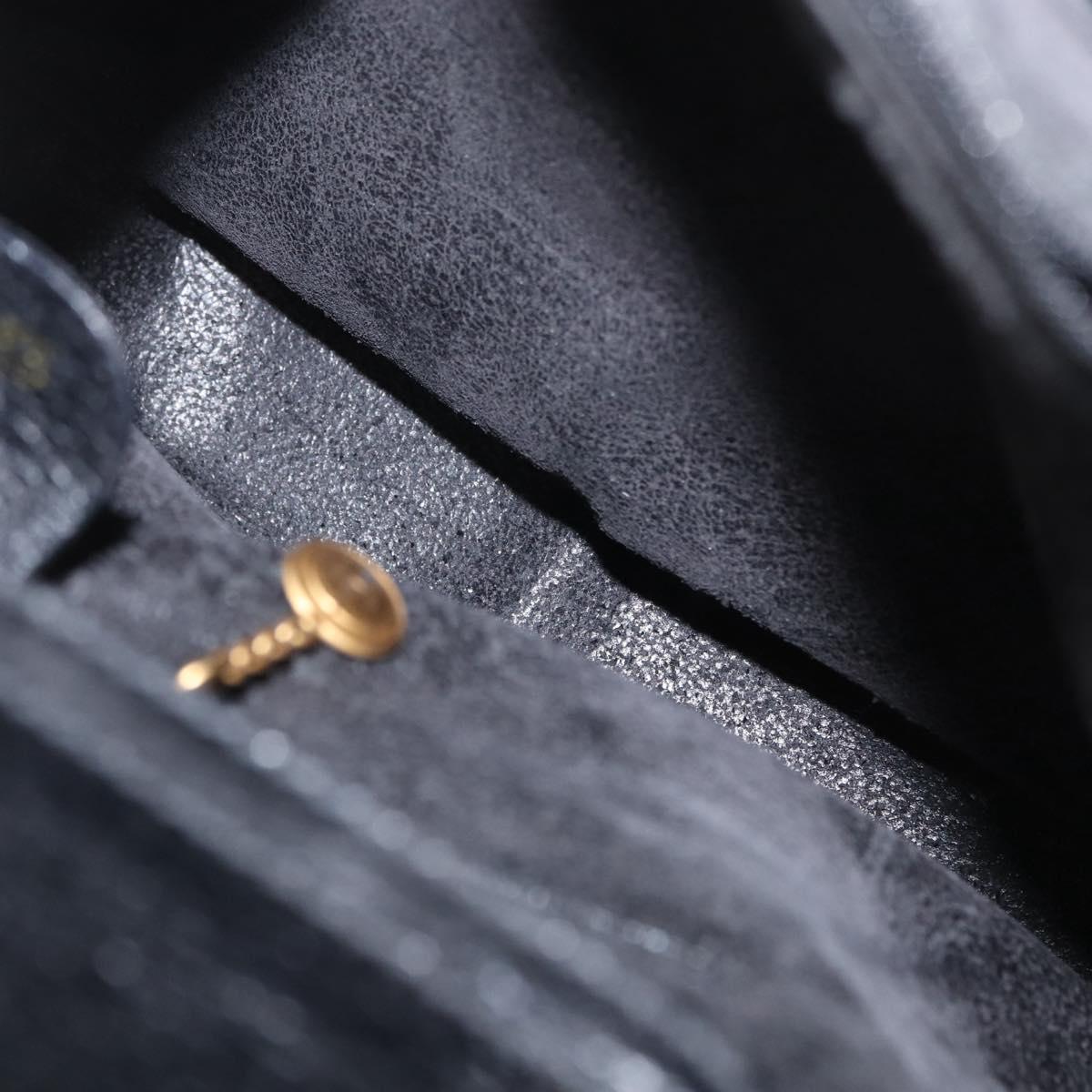 GUCCI Bamboo Tote Bag Leather Black Gold 002 0260 Auth ep13352