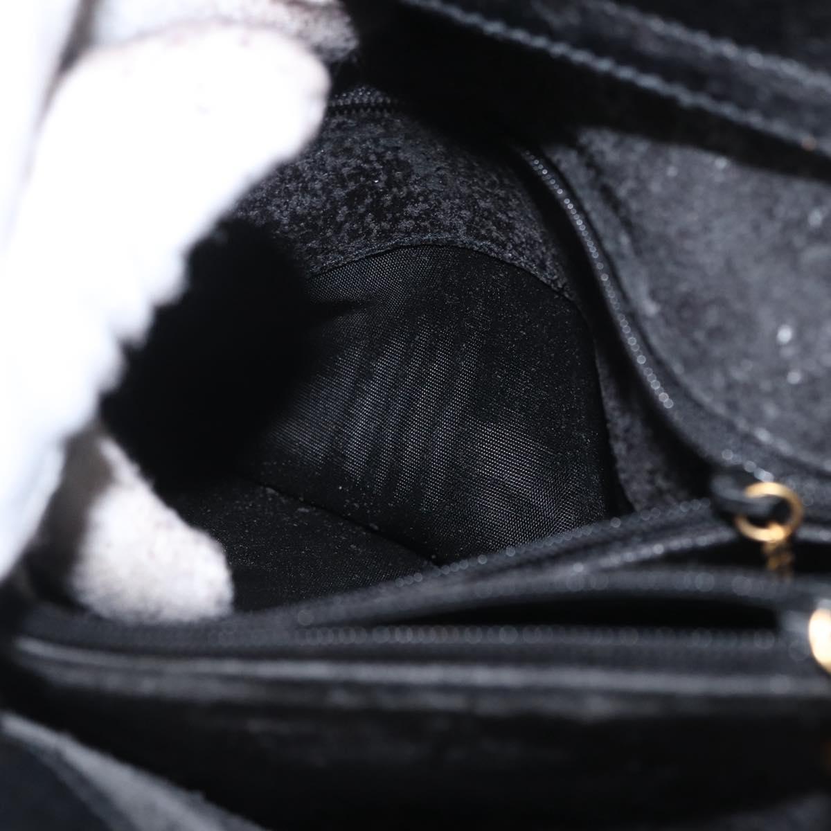 GUCCI Bamboo Tote Bag Leather Black Gold 002 0260 Auth ep13352