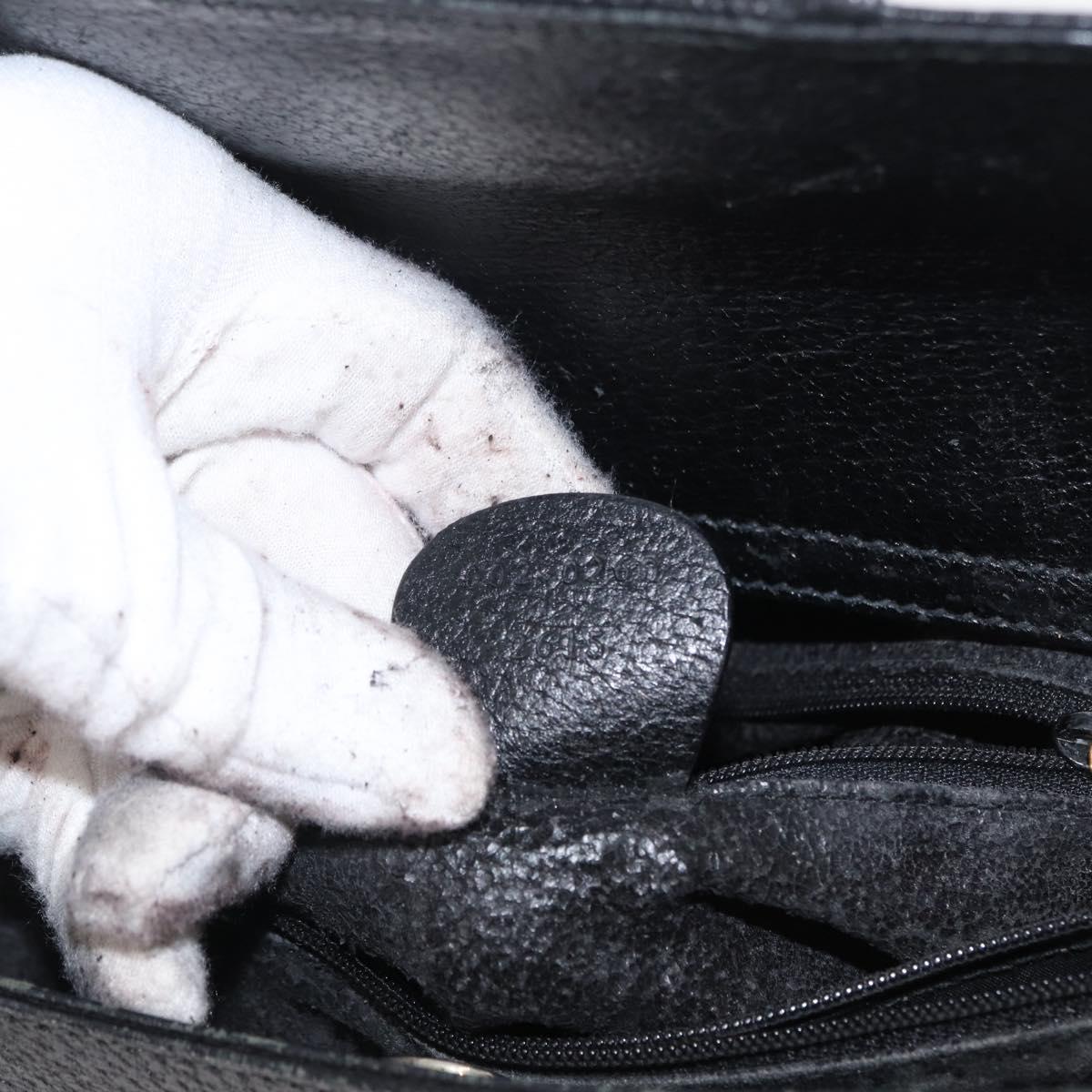 GUCCI Bamboo Tote Bag Leather Black Gold 002 0260 Auth ep13352