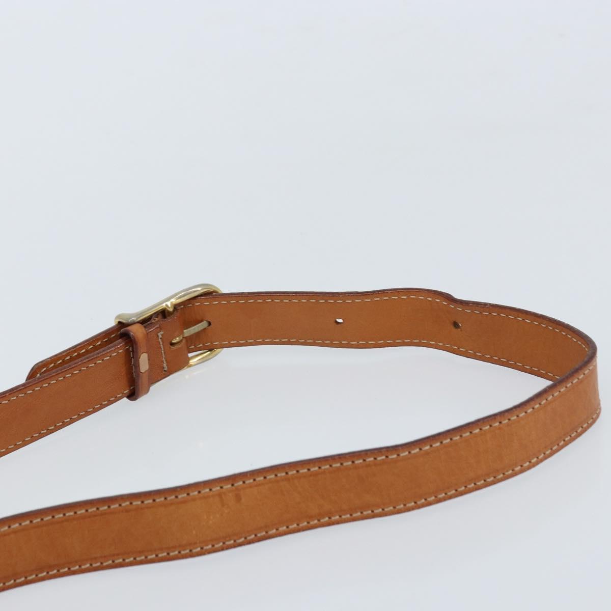 CELINE Macadam Canvas Circle Shoulder Bag PVC Leather Brown Gold Auth ep13354