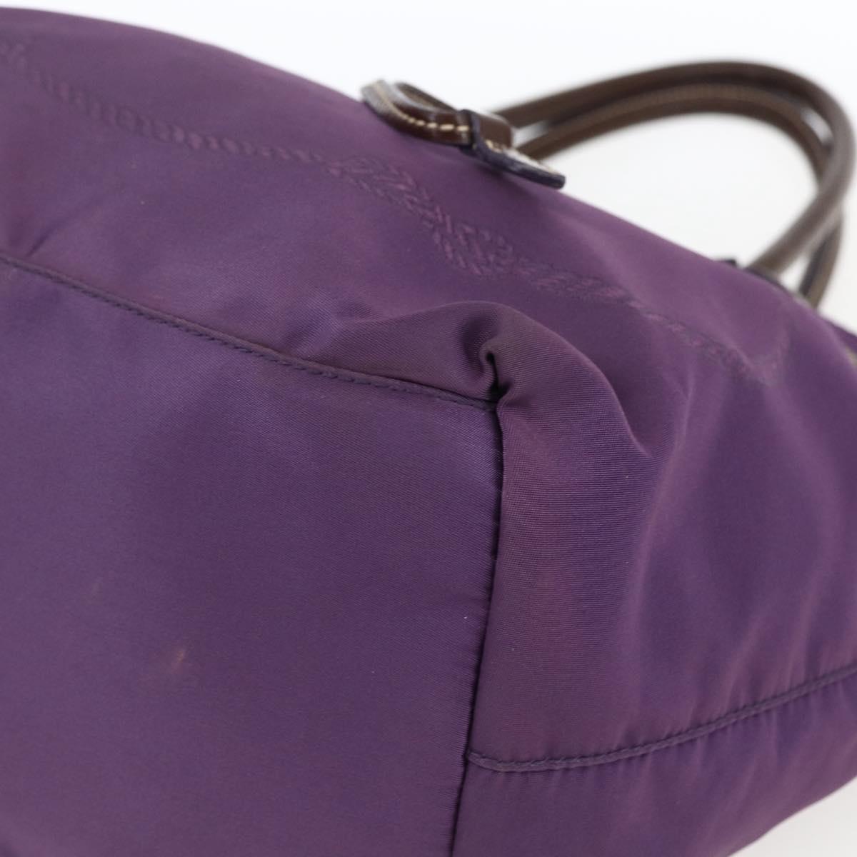 PRADA Hand Bag Nylon Purple Gold Auth ep13355