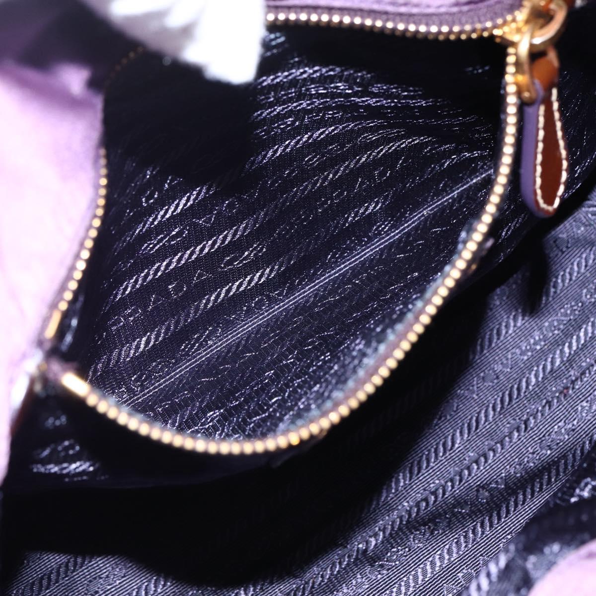 PRADA Hand Bag Nylon Purple Gold Auth ep13355