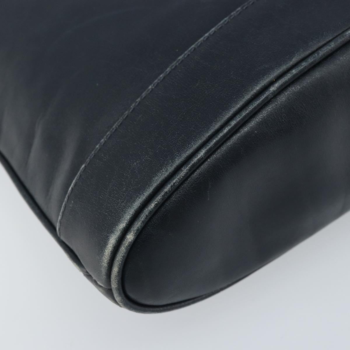 GUCCI Shoulder Bag Leather Black Gold 23 01 1633 Auth ep13358